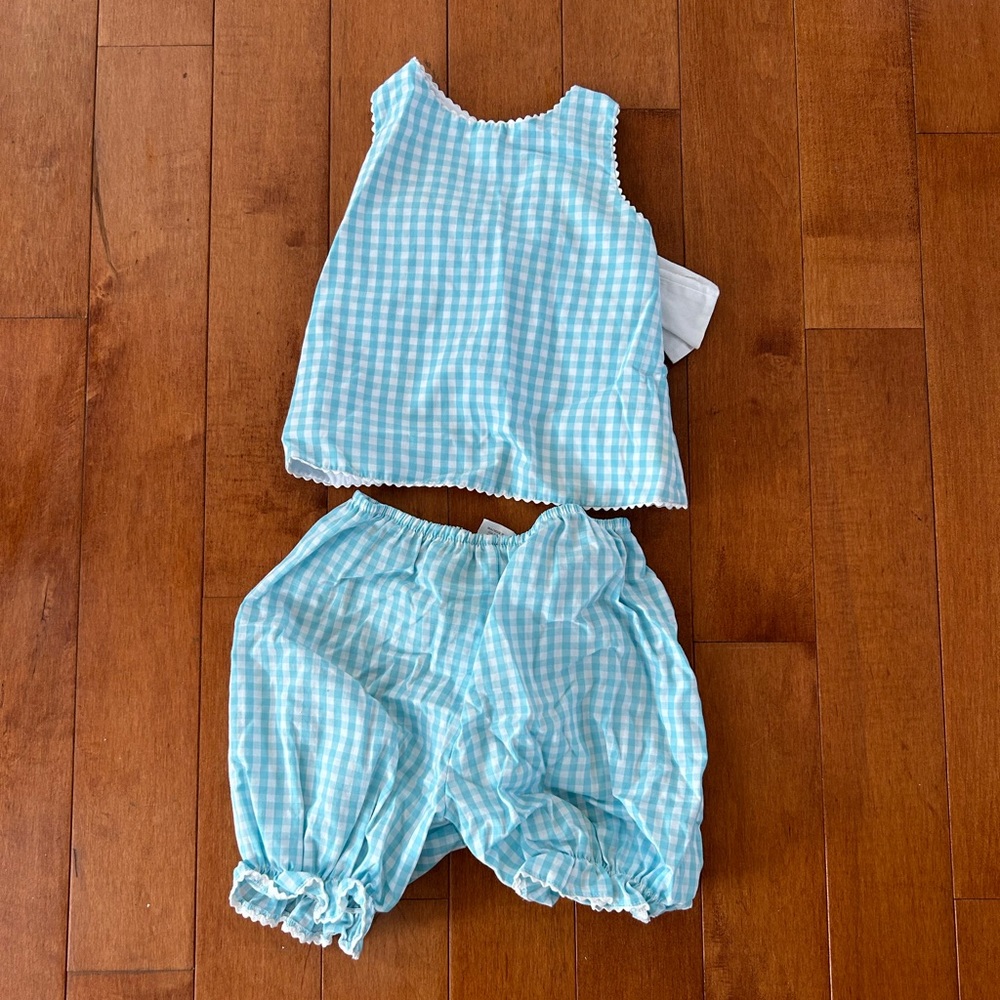 Turquoise and white two piece set from Monday’s Child
